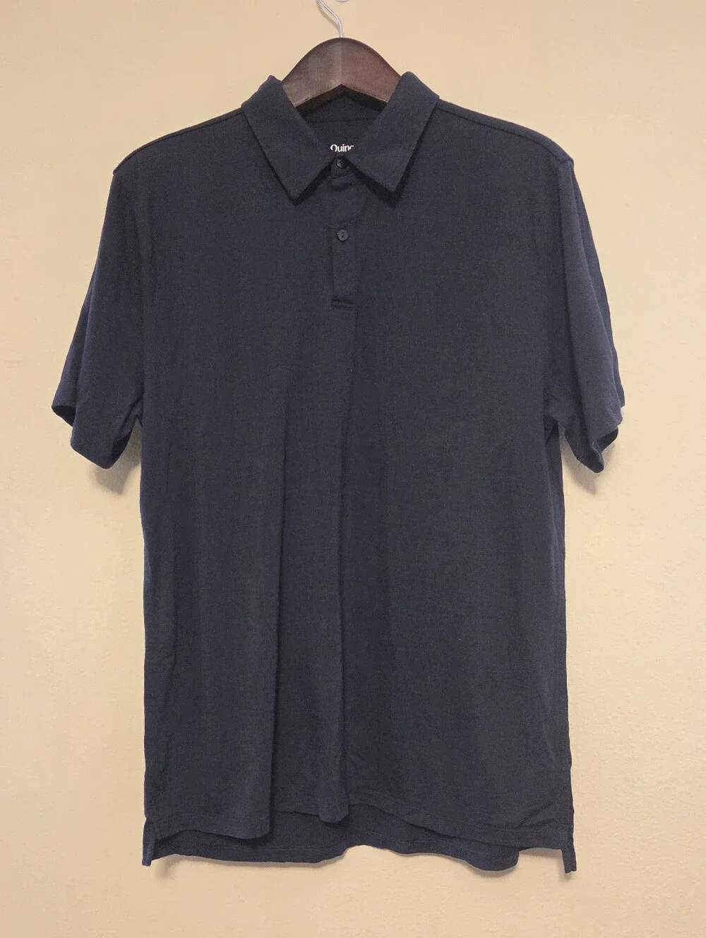 Quince Men's Polo XL Navy Blue Merino Wool Solid - Picture 1 of 11